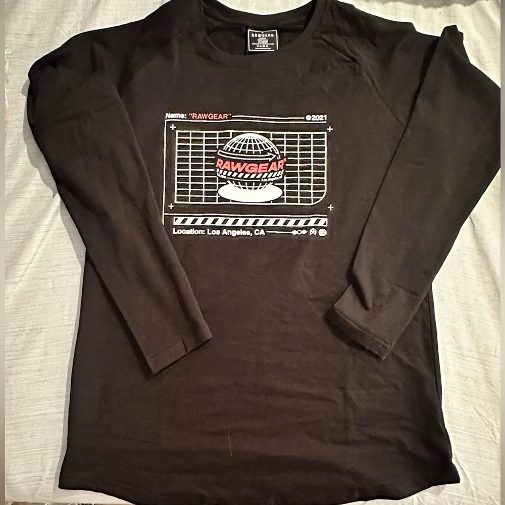 RAW GEAR - LONG SLEEVE T-Shirt -  Black - Size Medium - RG440 - NWT - Picture 2 of 4